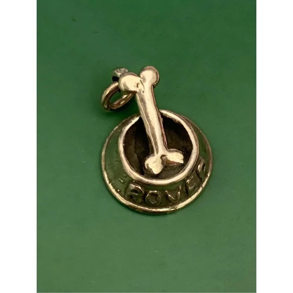 .925 Dog Bowlβand Bone Sterling Silver Jewelry Charm #rover